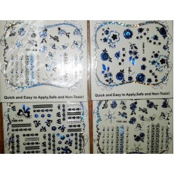 Декор для ногтей №АM-L-blue микс синие (5.5*5см)