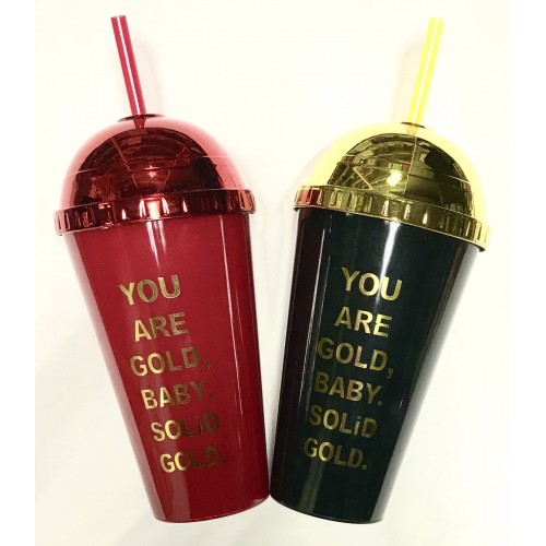 Кружка пластик JL-569 "You are gold baby" золото,
