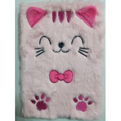Блокнот А5 меховой №4035 "Кошка " в линию, 80л, ми