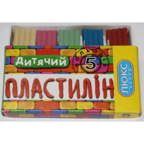 Пластилін  "Люкс Колор" ДИТЯЧИЙ   5 кол. 90 г.  ар