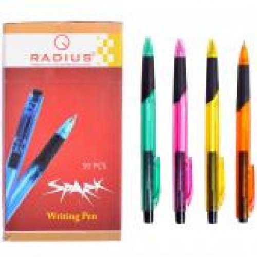 Ручка автомат шар. Radius - Spark  (уп-50)  син