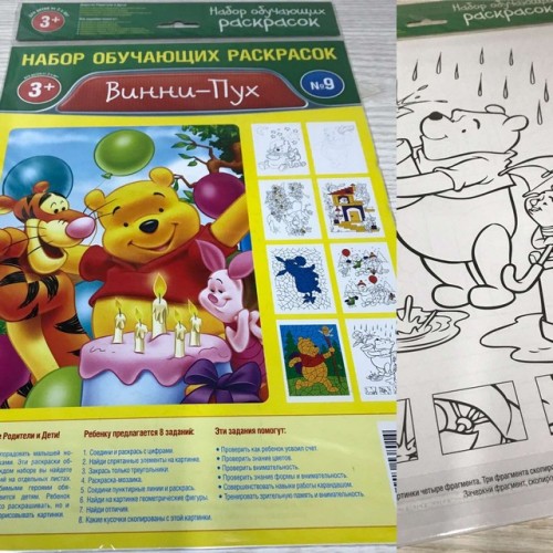 Набор обучающих раскрасок А4 (Винни) 009
