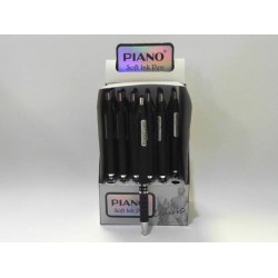 Ручка  масл. Piano PB-165 (син.) черный корпус авт