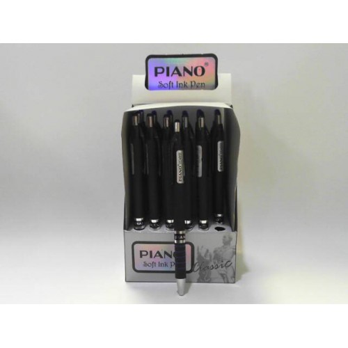 Ручка  масл. Piano PB-165 (син.) черный корпус авт