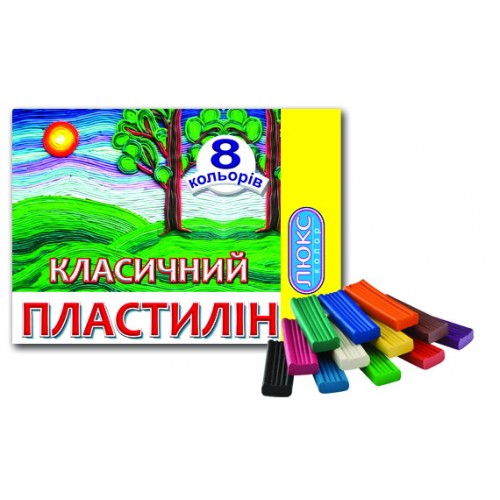 Пластилін "Люкс Колор" КЛАСИЧНИЙ 8 кол. 130 г у пе