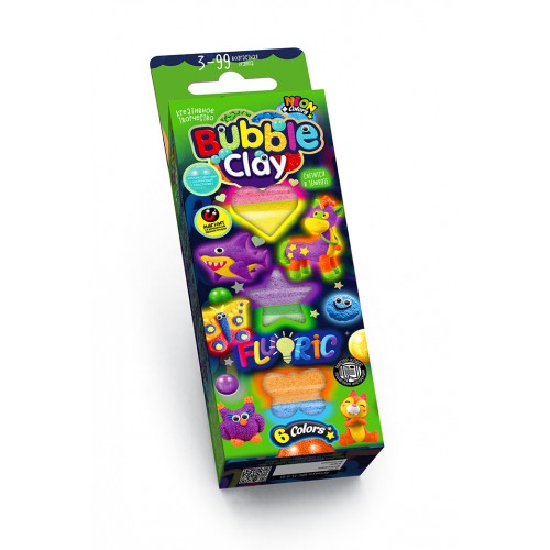 Масса для лепки шариковая "Bubble Clay 6 цветов" B