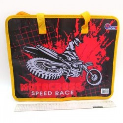 Папка-портф с ткан. ручк №1726 "Motocross" 26*32см