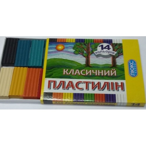 Пластилін "Люкс Колор" КЛАСИЧНИЙ 14 кол. 250 г у п