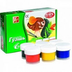 Гуашь  6цв. MINI/ZOO (15 см3)ЛУЧ (блок-тара)
