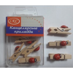 Прищепка декоративная №1079 "Божьи коровки" дерев.