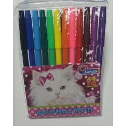Флом.  12 цв. №828-12LB "Котик" ПВХ, JO (12/240)