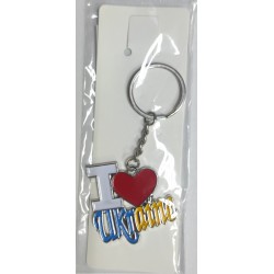 Брелок  №_505-10 металл. "I Love Ukraine"  уп-12шт