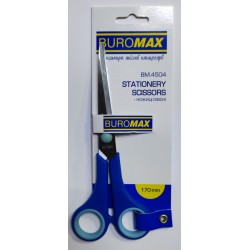 Ножницы "Buromax" 4504 пластик ручка 170мм