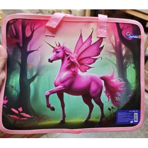 Папка-портф с ткан. ручк №2025-09  Unicorn (25,5*3